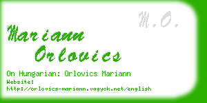 mariann orlovics business card